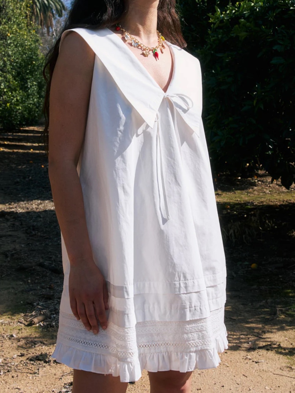 Lisa Says Gah White Sailor-Collar Mini Dress - Picture 6 of 6